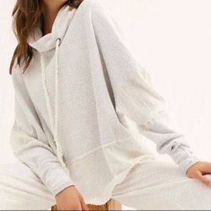 Free People Zoe Pullover Oversized Cowl Neck Sweatshirt Grey
